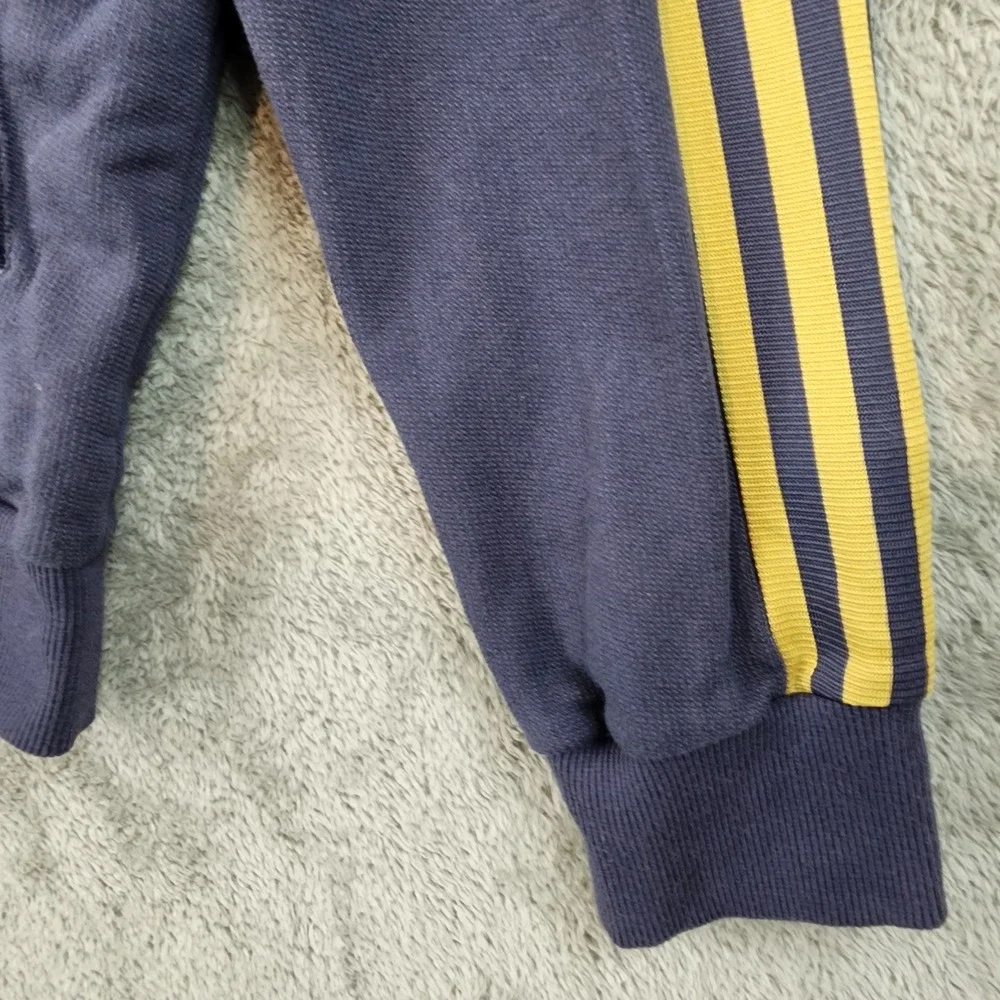 Adidas Trio Tracksuit Mens Large Jacket Medium Joggers Navy Blue Gold Set - Picture 14 of 16